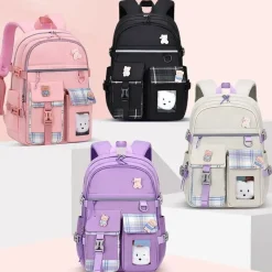 Kawaii Therapy School Backpacks | Preppy Backpacks<Kawaii Large Capacity Canvas Grid Backpack – Limited Edition