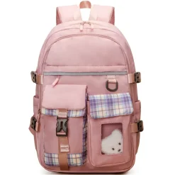 Kawaii Therapy School Backpacks | Preppy Backpacks<Kawaii Large Capacity Canvas Grid Backpack – Limited Edition