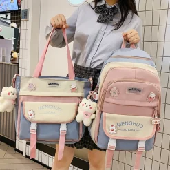 Kawaii Therapy School Backpacks | Preppy Backpacks<Kawaii Large Capacity College Fashion Backpack Set (2pcs)
