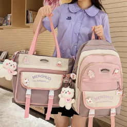 Kawaii Therapy School Backpacks | Preppy Backpacks<Kawaii Large Capacity College Fashion Backpack Set (2pcs)