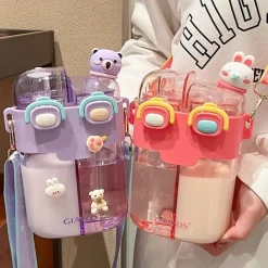 Kawaii Therapy Bottles<Kawaii Large Capacity Doubled Sided Animal Bottle