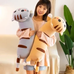Kawaii Therapy Cute Stuffed Animals | Giant Stuffed Animals<Kawaii Long Happy Cat Pillow Plush XL (90cm)