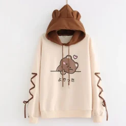 Kawaii Therapy Clothing<Kawaii Lovely Bear Heart Harajuku Hoodie – Limited Edition