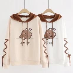 Kawaii Therapy Clothing<Kawaii Lovely Bear Heart Harajuku Hoodie – Limited Edition