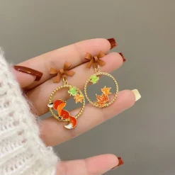 Kawaii Therapy Earrings<Kawaii Maple Fox Harajuku Earrings – Limited Edition