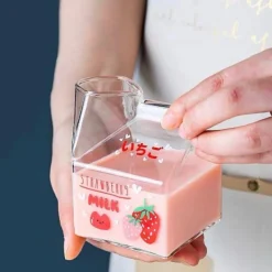 Kawaii Therapy Bottles<Kawaii Milk Square Glass Cup (380ml) – Limited Edition