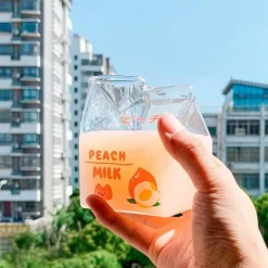 Kawaii Therapy Bottles<Kawaii Milk Square Glass Cup (380ml) – Limited Edition
