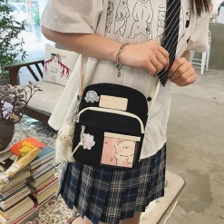 Kawaii Therapy Tote Bags | Mini Bags<Kawaii Mini Canvas Harajuku Sling Bag