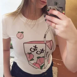 Kawaii Therapy Clothing<Kawaii Momo Peach Harajuku Shirt