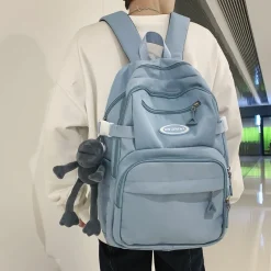 Kawaii Therapy Preppy Backpacks | Large Backpacks<Kawaii Multipocket Solid Pastel Korea Style Backpack
