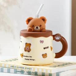 Kawaii Therapy Bottles<Kawaii Pastel Bear Cute Ceramic Cup (450ml) – Limited Edition