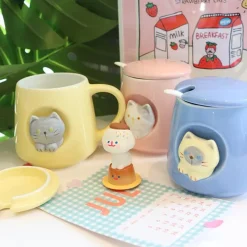 Kawaii Therapy Bottles<Kawaii Pastel Cat Ceramic Cup – Limited Edition