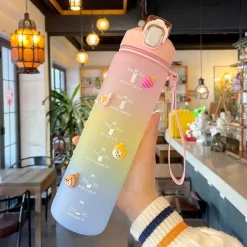 Kawaii Therapy Bottles<Kawaii Pastel Large Capacity Straw Bottle (1000ml)
