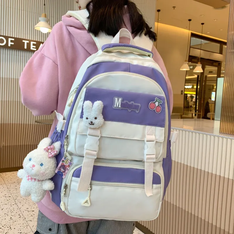 Kawaii Therapy School Backpacks | Preppy Backpacks<Kawaii Pastel Style Large Capacity College Backpack