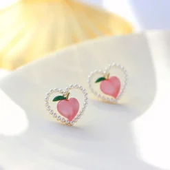 Kawaii Therapy Earrings<Kawaii Peach Hearts Harajuku Earrings – Limited Edition