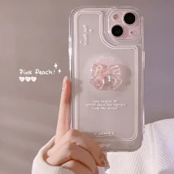 Kawaii Therapy Phonecase<Kawaii Peach Japanese Style Ribbon Phone Case