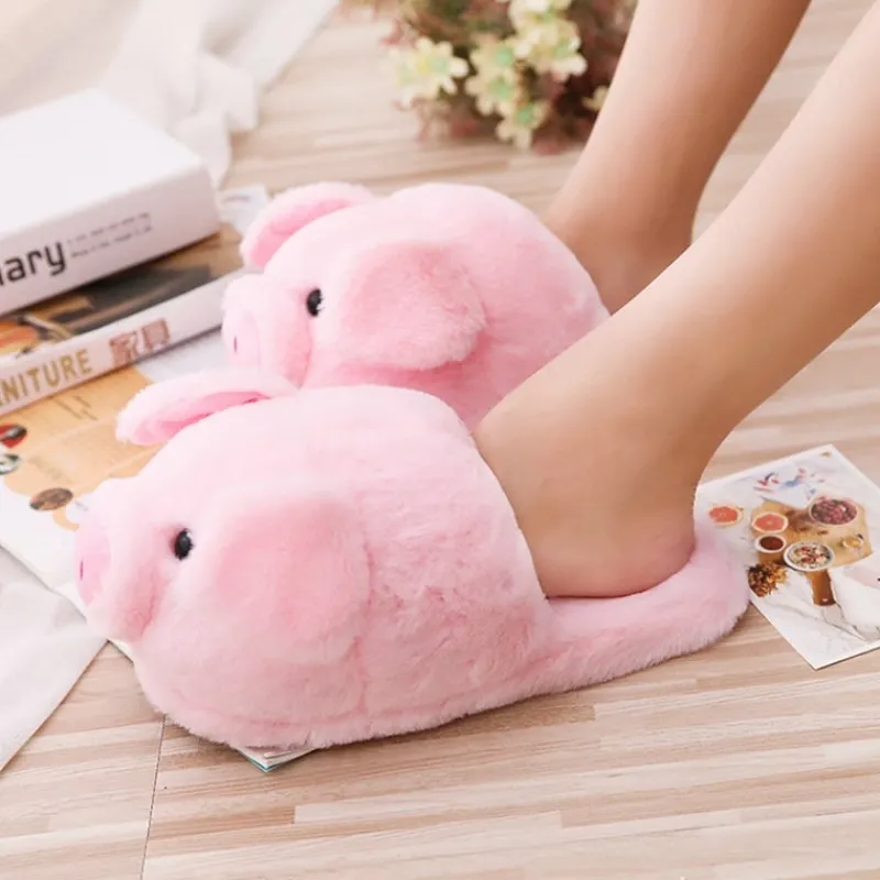 Kawaii Therapy Slippers<Kawaii Piglet Fluffy Slippers
