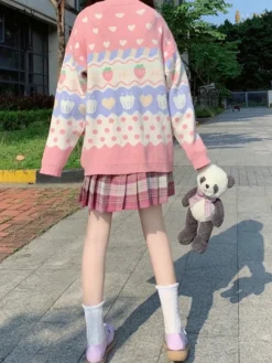 Kawaii Therapy Clothing<Kawaii Strawberry Harajuku Sweater – Limited Edition
