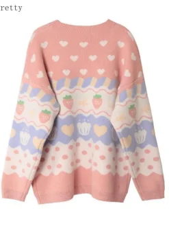 Kawaii Therapy Clothing<Kawaii Strawberry Harajuku Sweater – Limited Edition