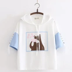 Kawaii Therapy Clothing<Kawaii Sakura Bear Harajuku Shirt