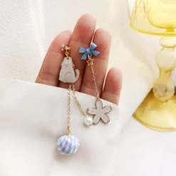 Kawaii Therapy Earrings<Kawaii Sakura Cat Flower Earrings – Limited Edition
