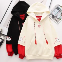 Kawaii Therapy Clothing<Kawaii Sakura Petal Bunny Hoodie – Limited Edition