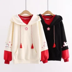 Kawaii Therapy Clothing<Kawaii Sakura Petal Bunny Hoodie – Limited Edition