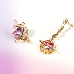 Kawaii Therapy Earrings<Kawaii Sparkling Heart Moon Earrings – Limited Edition