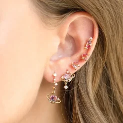 Kawaii Therapy Earrings<Kawaii Sparkling Heart Moon Earrings – Limited Edition