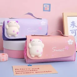 Kawaii Therapy Pencil Cases<Kawaii Squishy Cat Sakura Pencil Case – Limited Edition