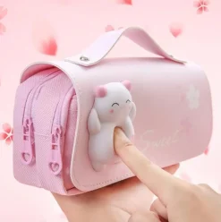 Kawaii Therapy Pencil Cases<Kawaii Squishy Cat Sakura Pencil Case – Limited Edition