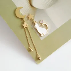 Kawaii Therapy Earrings<Kawaii Starry Cat Moon Earrings – Limited Edition