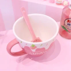 Kawaii Therapy Bottles<Kawaii Strawberry Ceramic Cup (400ml) – Limited Edition