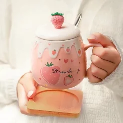 Kawaii Therapy Bottles<Kawaii Strawberry Ceramic Cup – Special Edition