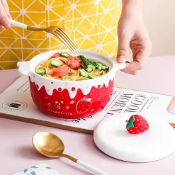 Kawaii Therapy Bottles<Kawaii Strawberry Ceramic Ramen Bowl – Special Edition