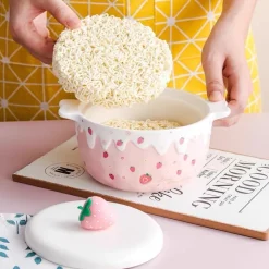 Kawaii Therapy Bottles<Kawaii Strawberry Ceramic Ramen Bowl – Special Edition