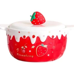 Kawaii Therapy Bottles<Kawaii Strawberry Ceramic Ramen Bowl – Special Edition