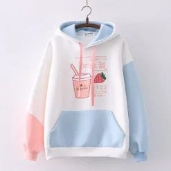 Kawaii Therapy Clothing<Kawaii Strawberry Milkshake Harajuku Hoodie – Limited Edition