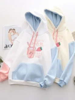 Kawaii Therapy Clothing<Kawaii Strawberry Milkshake Harajuku Hoodie – Limited Edition
