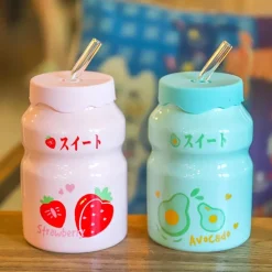 Kawaii Therapy Bottles<Kawaii Strawberry Peach Fruit Ceramic Cup