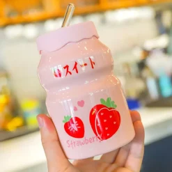 Kawaii Therapy Bottles<Kawaii Strawberry Peach Fruit Ceramic Cup
