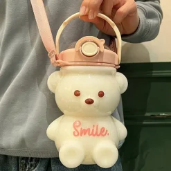 Kawaii Therapy Bottles<Bear Straw Bottle (1000ml) – Limited Edition