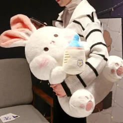 Kawaii Therapy Cute Stuffed Animals | Giant Stuffed Animals<Bunny Milk Bottle Plush – Jumbo Edition