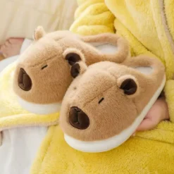 Kawaii Therapy Slippers | Capybara<Capybara Winter Plush Slippers