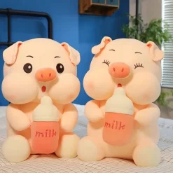 Kawaii Therapy Cute Stuffed Animals | Giant Stuffed Animals<Chubby Pig Milk Bottle Plush XL (45cm)