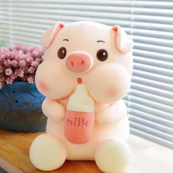 Kawaii Therapy Cute Stuffed Animals | Giant Stuffed Animals<Chubby Pig Milk Bottle Plush XL (45cm)