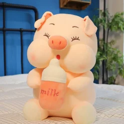 Kawaii Therapy Cute Stuffed Animals | Giant Stuffed Animals<Chubby Pig Milk Bottle Plush XL (45cm)