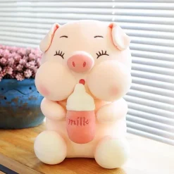 Kawaii Therapy Cute Stuffed Animals | Giant Stuffed Animals<Chubby Pig Milk Bottle Plush XL (45cm)