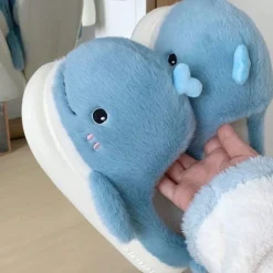 Kawaii Therapy Slippers<Fuzzy Whale Comfy Slippers – Special Edition
