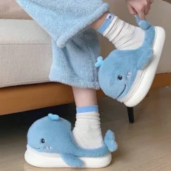 Kawaii Therapy Slippers<Fuzzy Whale Comfy Slippers – Special Edition